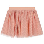 Girls Beige & Pink Tulle Skirt Set, 1, hi-res
